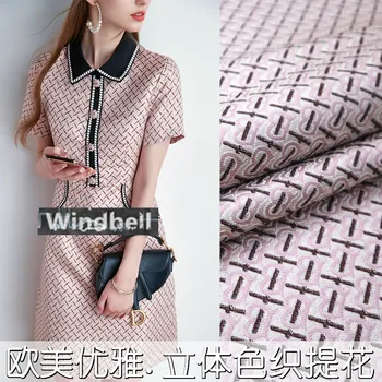 

100cm*145cm/piece European and American three - dimensional relief yarn-dyed jacquard dress coat garment brocade dark fabric