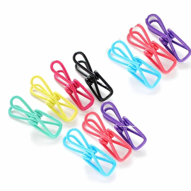 10PCS(random color) 10 шт./партия, зажим для рыбы, металлические зажимы для связывания, заметки, буквы, бумага, органайзер для офиса, принадлежности, прищепки, декоративные зажимы для листов - Цвет: 10PCS(random color)