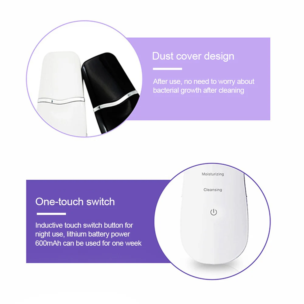 Ультразвуковой Скруббер кожи массажер машина для чистки пор лица устройство