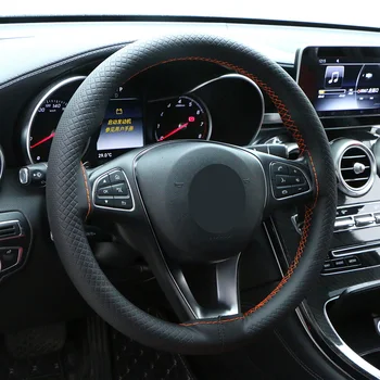 

Car Steering Wheel Cover Universal Artificial Leather Braid For Steering Wheel Stitch On Wrap Auto Steering cover 15 inch/38cm