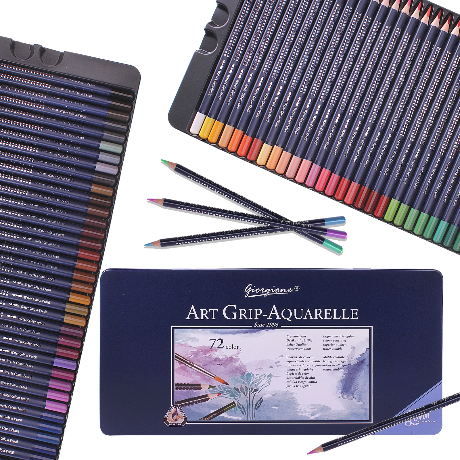Matite acquerellabili professionali con un pennello in scatola di metallo matite  acquerellabili per artisti e coloranti per adulti - AliExpress