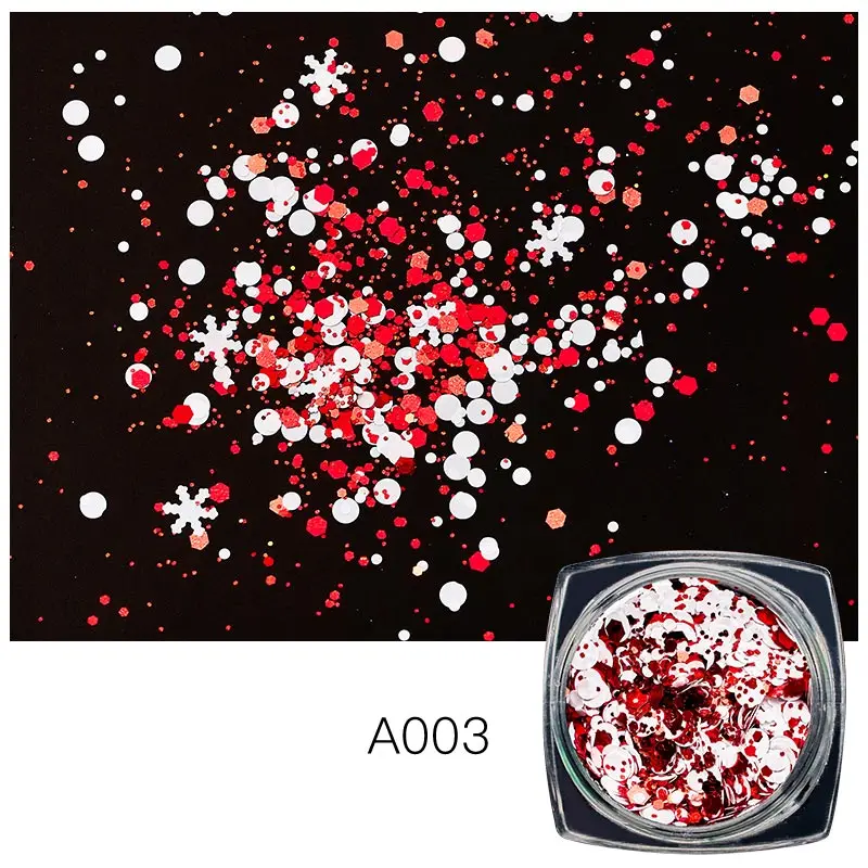 1 коробка микс Рождество Снежинка ногтей блестки голографический блестящий для ногтей хлопья гвоздь искусство наклейки в виде кусочков украшения