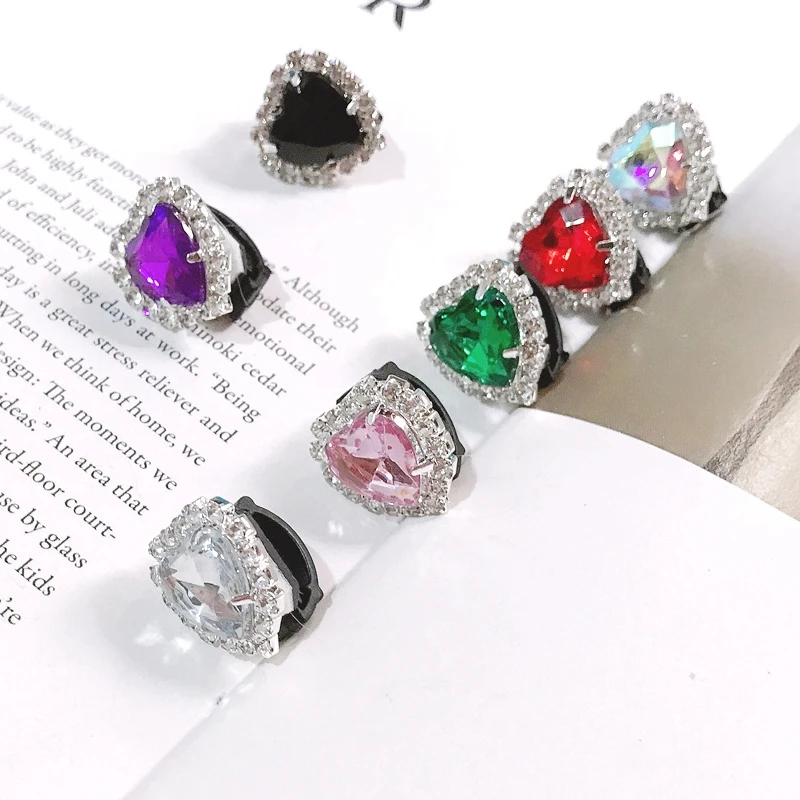 Shiny Rhinestones Buckle Shoelaces Decoration Shoes Accessories Pearl Love Shiny Rhinestones Kids Women Shoe Charms Design
