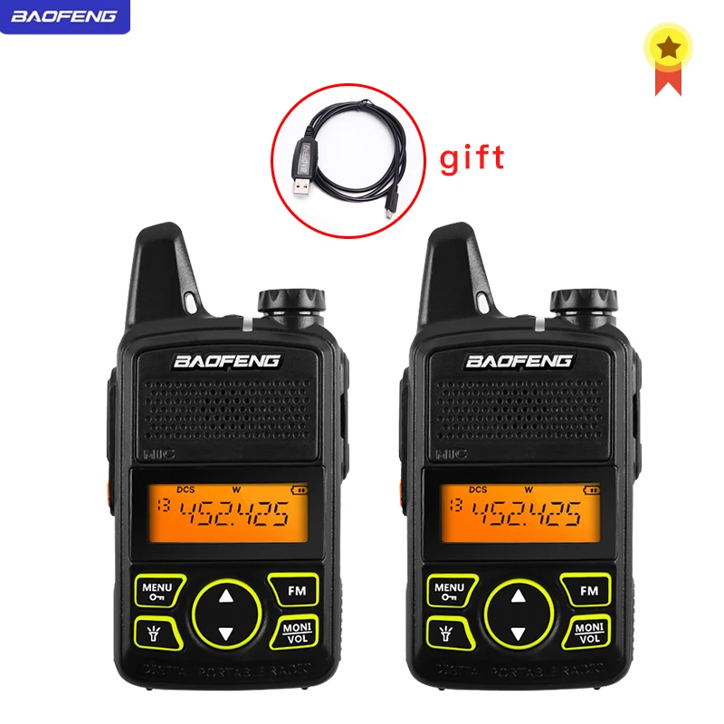 2 шт. Baofeng bf-t1 портативная рация мини детская радио uhf портативная двухсторонняя радио Ham CB радио USB зарядное устройство уникальная кнопка сигнализации
