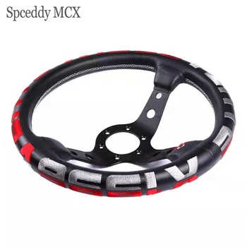 

Spceddy MCX Universal 13 Inch 330mm Genuine Leather Racing Steering Wheel Embroidery Leather Racing Sport Steering Wheel SW20S02