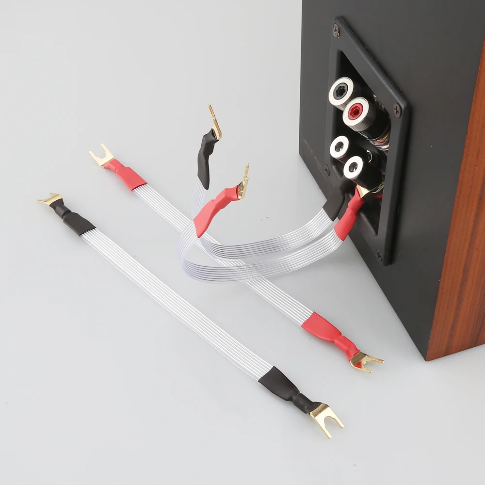 4pcs 15cm Silver Plated Jumper Cable Diy Audio Speaker Wire Banana To Spade  Bridge Cable Flat Silver Jump Cable - Audio & Video Cables - AliExpress