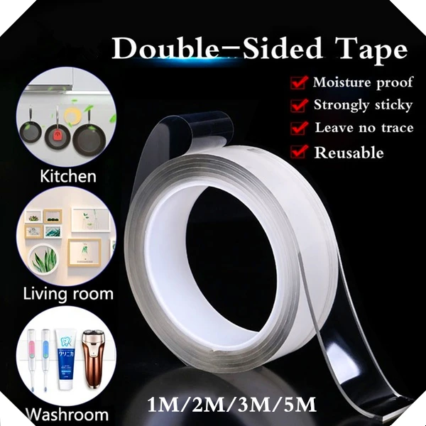 3M Double-sided Tape Adhesive Nano Traceless Tape Removable Sticker Washable Adhesive Loop Disks Tie Glue Gadget
