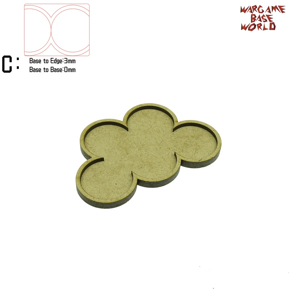 edge3basestobases0mm Wargame Base World-Movement Tray-5 круглых 32 мм-MDF в форме переключателя - Цвет: edge3basestobases0mm