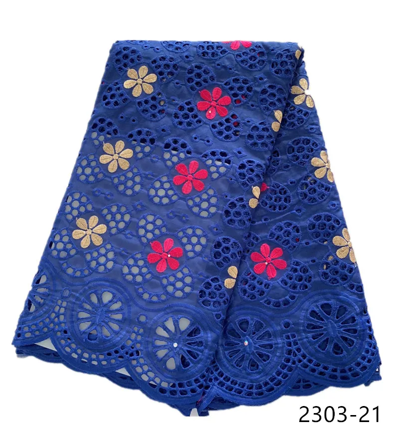 

Best Selling Flower100% Cotton Swiss Voile Lace High Quality Embroidered Fabric Trim Sewing African Lace Fabric For Dress 2303