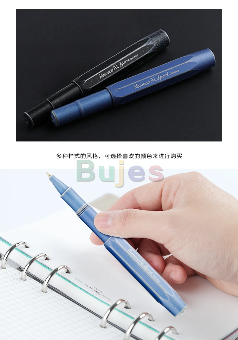 Kaweco al sport stonewashed  Black/blue万年筆、丸みを帯びた、滑らかで銀のトーンのステンレス鋼の細いペン先、0.7mm AliExpress