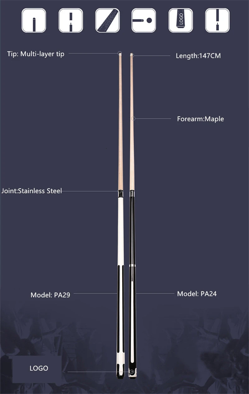 Billige 10 11. 5 12. 75mm 58 Zoll Billard Snooker Ahorn Pool Queue Mit Queue Tipp Für Neun ball Ball Kommen Mit erweiterung