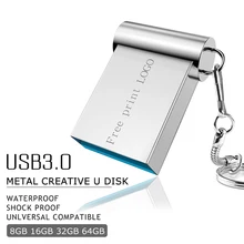 Мини-накопитель, 32 ГБ, флешка, металлический usb флеш-накопитель 3,0, флеш-карта памяти, 16 ГБ, usb флешка для ключей, 128 ГБ, 64 ГБ, 8 ГБ, 4 Гб, печать логотипа