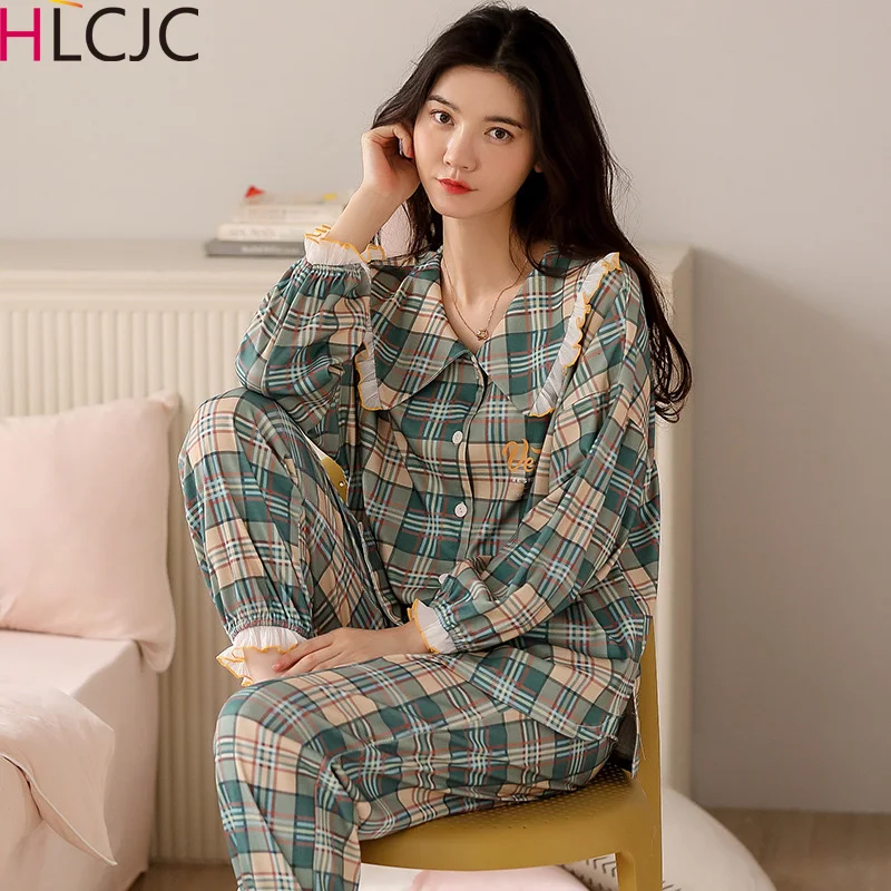 Новинка Весенняя Осенняя Пижама для женщин женская Свободная Домашняя одежда