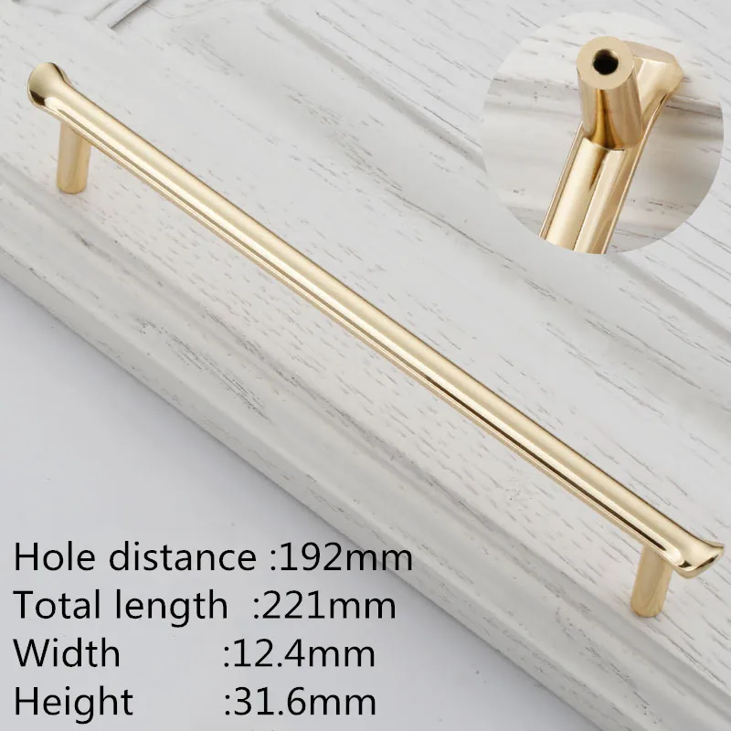 Rose gold 192mm KK& FING Европейская простая Роза Золотая для шкафа ручки кухонный шкаф дверные ручки для гардероба ручки ящика оборудование для обработки мебели - Цвет: Rose gold 192mm