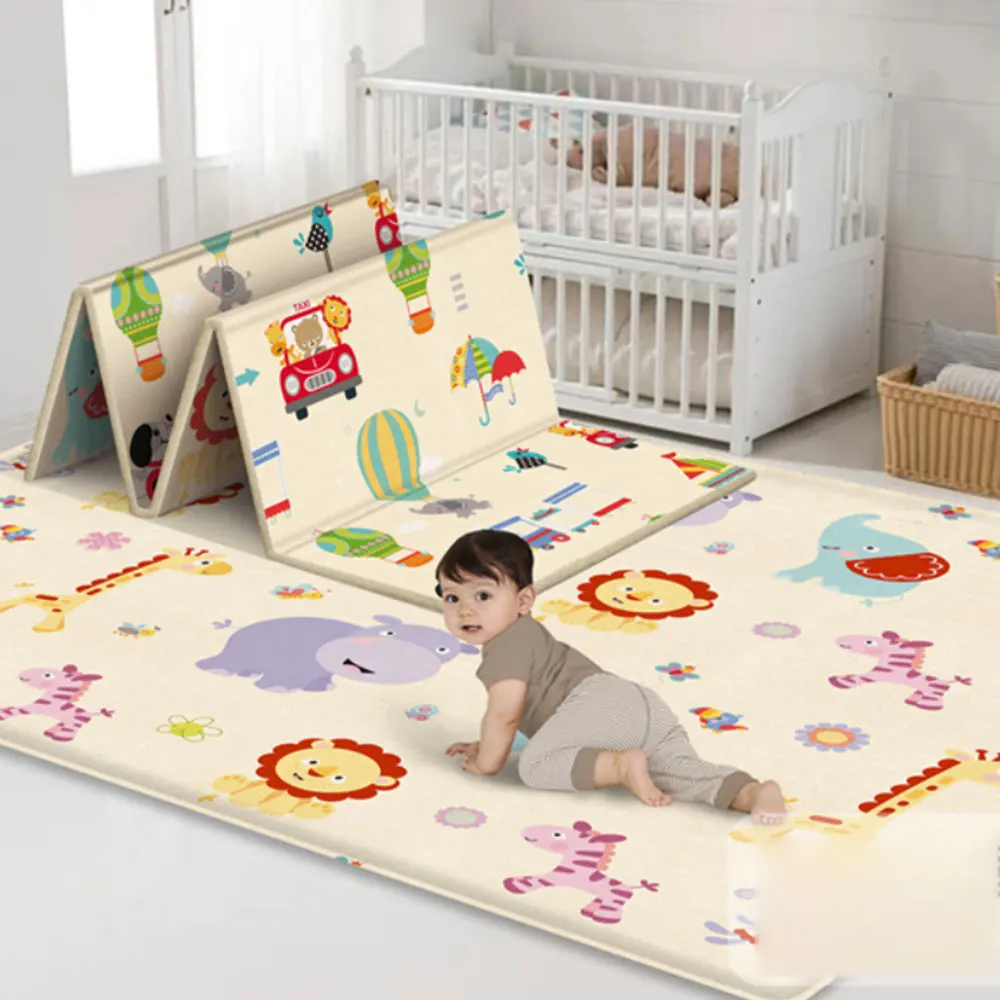 

180*100cm Foldable Cartoon Baby Play Mat Puzzle Children's Mat Baby Climbing Pad Kids Rug Baby Games Mats