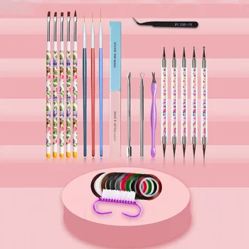 

Manicure Dotting Tool Glitter Rhinestones Multipurpose Fashion Gift Exquisite Nail Art Set DIY Stickers Striping Tape Easy Apply