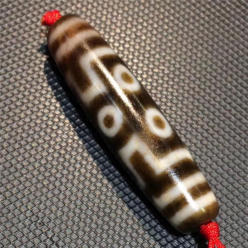 190810-1 Cinnabar 7 глаза бусины дзи 12 мм* 49 мм полный cinnabar точки большой мудростью Тотем амулеты талисман сокровище тонкие бусины