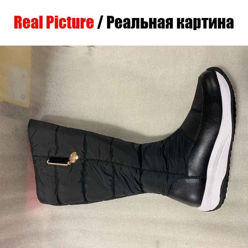 SARAIRIS/Новые модные зимние сапоги до середины голени женская обувь на платформе повседневные теплые зимние сапоги с густым мехом на молнии из водонепроницаемого материала Размеры 35-44
