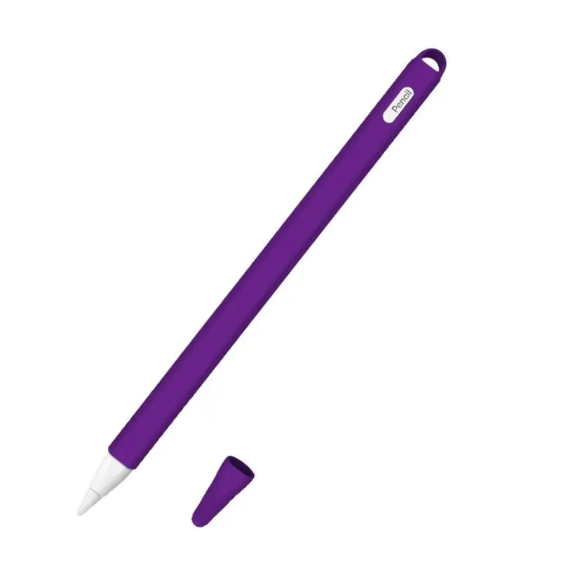 Purple Стилус для планшета, защитный чехол, мягкий силиконовый чехол, противоскользящий чехол для Apple Pencil 2 - Цвет: Purple