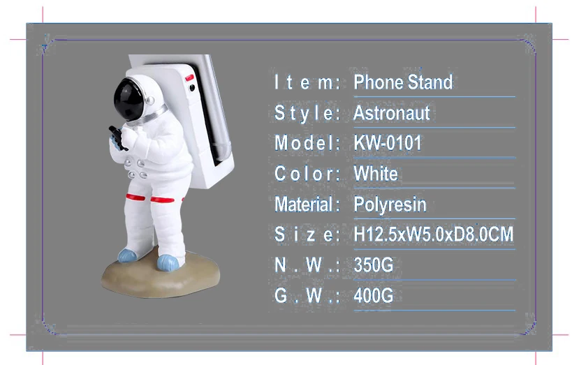 Creative Penholder Mobile Phone Stand Resin Astronaut Home Decoration Office Desk Practical Desktop Holder Phone Accessories