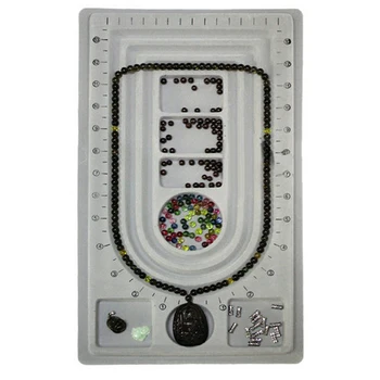 

2 Pieces Gray Flocked Bead Board Stringing Loose Beads Findings Beading Design Tray 2 Size Board Tray