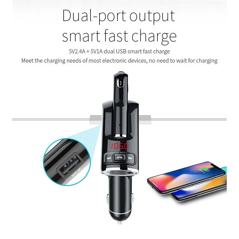 CDEN Автомобильная Беспроводная Bluetooth гарнитура автомобильный mp3 плеер FM