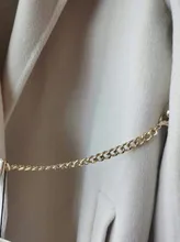 Woolen Coat Belt-Chain Long Winter Women Autumn New And Lapel Simple Straight AIGYPTOS