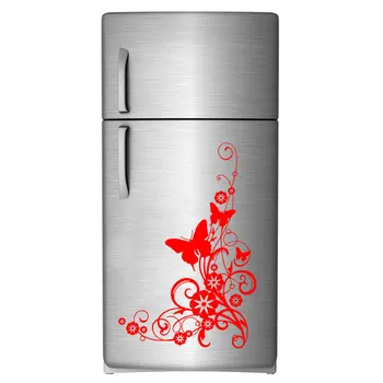 

Beautiful Morning Glory Flowers And Butterflies Fridge Door Decal Vinyl Removable Home Decor For Refrigerator Sticker Mural 4705