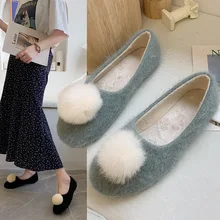 Женская обувь из плюша и хлопка; сезон осень-зима; бархатные теплые туфли в горошек; женская обувь на платформе; S0208