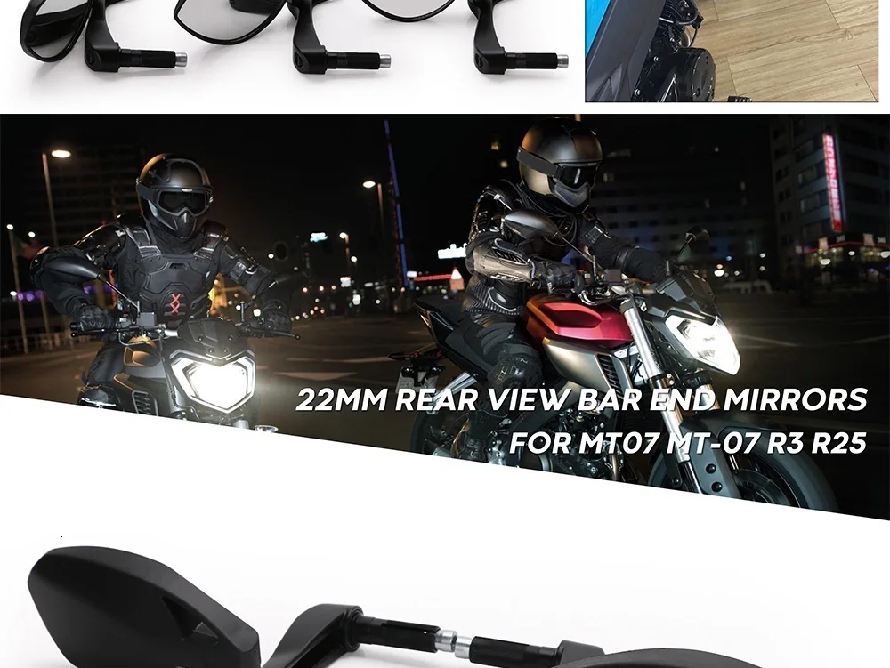 Универсальный мотоциклетный 7/" CNC алюминиевый поручень Ручка Бар Конец заднего вида боковые зеркала для Yamaha Kawasaki Honda уличные гонки
