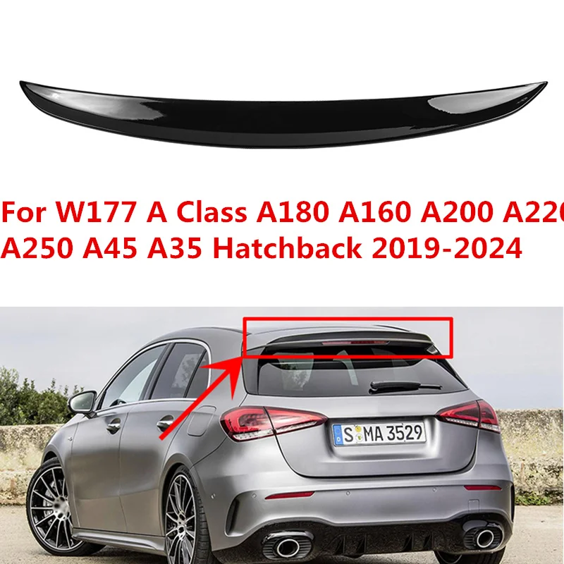 Car Modification Styling Accessories ZHANGDAN ABS Rear Trunk Roof Lip Spoiler Tail Wing for Mercedes Benz A class W177 2019 2020 A180 A160 A200 A220 A250 A45 A35 Hatchback 