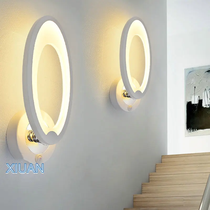  Minimalist Modern LED Wall Lamp with Switch 10W AC 85-260V Stair Living Room Bedroom Bedside Wall L - 4000248530382