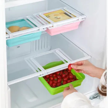 

Kitchen Gadgets Home Storage Refrigerator Storage Organizer Hidden Paste Storage Drawer Foldable Hanging Organizer Fresh Spacer