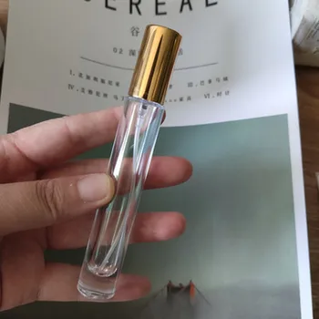 

10ml Spray Bottle Transparent Glass Sample Glass Vials Gold Silver Cap Perfume Containers Portable Mini Perfume Atomizer