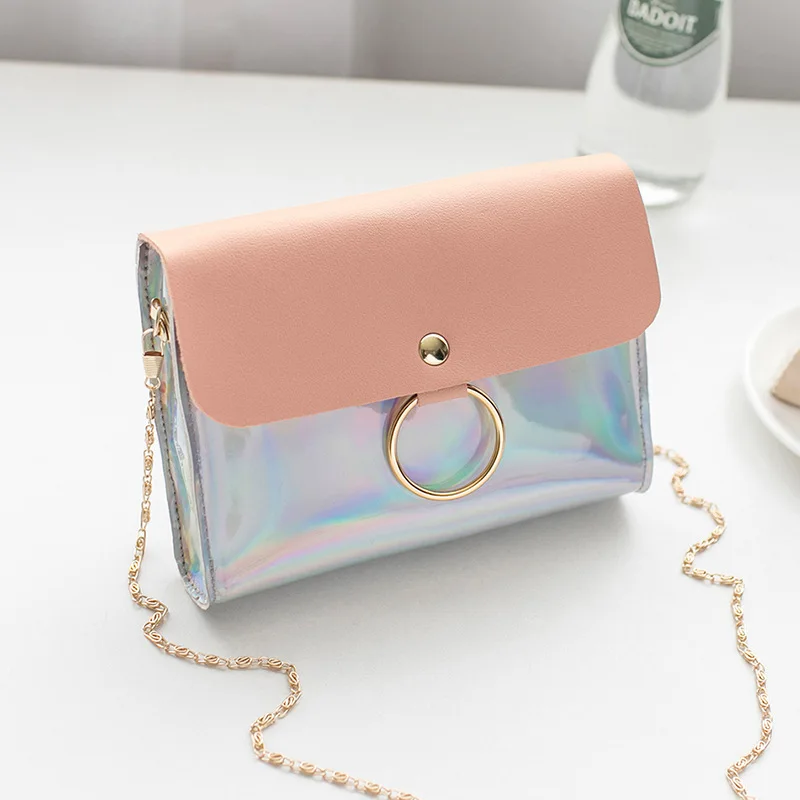 

Chain square sling bag laser New style Korean-style Mini small bag versatile student GIRL'S bag sling bag crossbody bag shoulder