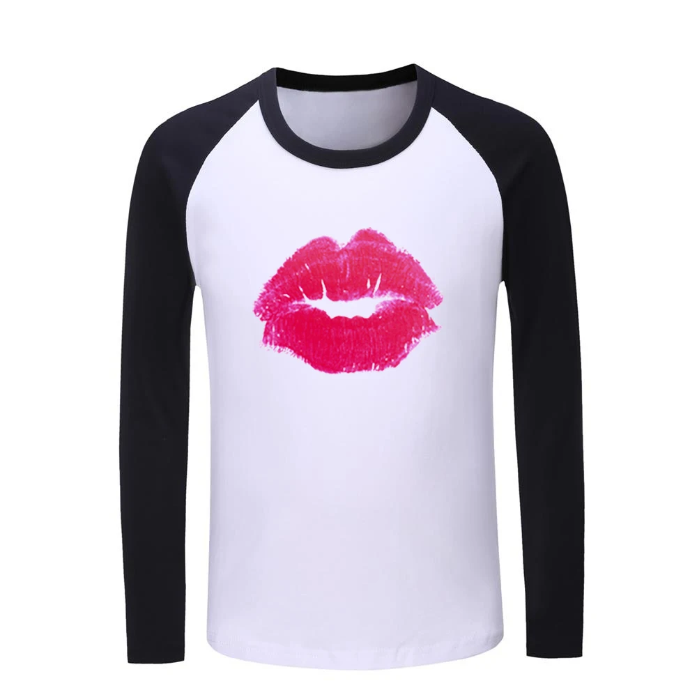 

Pink lips Easy And Cute Eyelash Pattern Kids T-shirts Childs Graphic Tee Shirts Boys Girls Tops Long Sleeve Christmas Gift