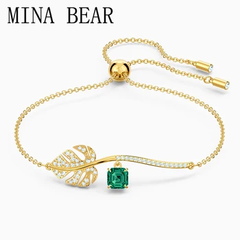 

High quality SWA fashion TROPICAL bracelet with golden leaves decoration Romantic everyday dress up Best accessories Bracelet