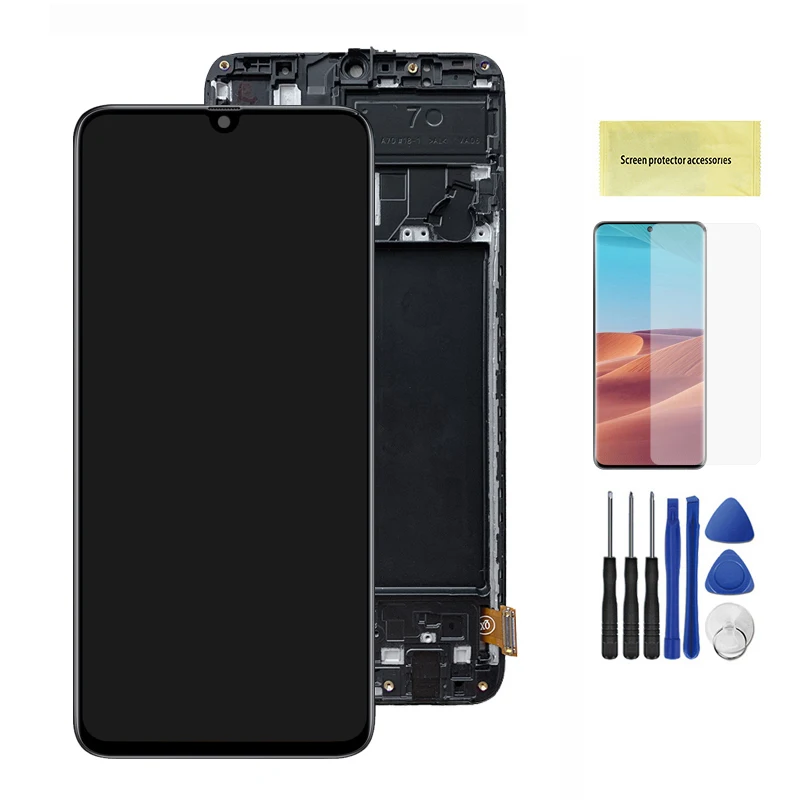 6.7" Super AMOLED For Samsung Galaxy A70 LCD Display With Fingerprint For Samsung A70 A705 A705F Touch Screen Digitizer Assembly lcd phone screen