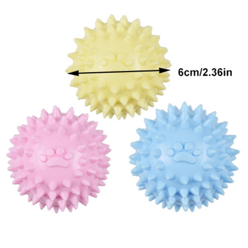 6CM Dog Chewing Toy Spike Teething Bouncy Ball for Aggressive Chewer Training Toys Interactive Playing | Дом и сад