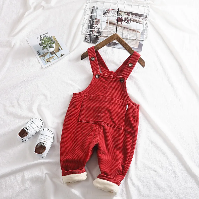 winter red Г. Детская одежда для детей от 0 до 4 лет, комбинезон для малышей тканевый комбинезон для маленьких мальчиков фланелевые вельветовые комбинезоны для малышей - Цвет: winter red