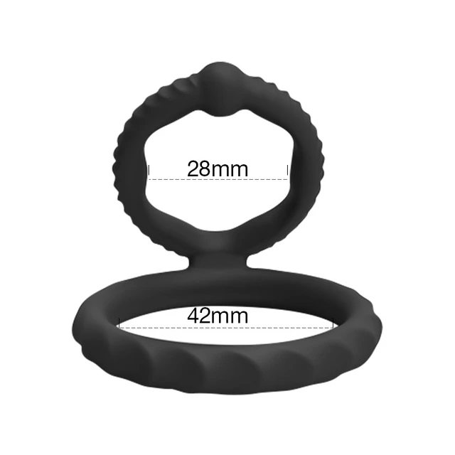  Soft Liquid Silicone Scrotum Ball Stretcher Testicle Bondage  Sex Toys for Men Penis Rings Time Delay (Black) : Health & Household