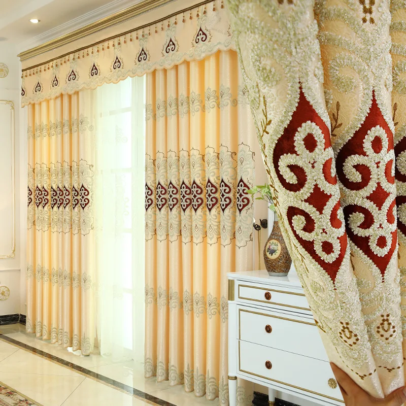 Custom blackout curtains European Style Embroidered Curtains Origin
