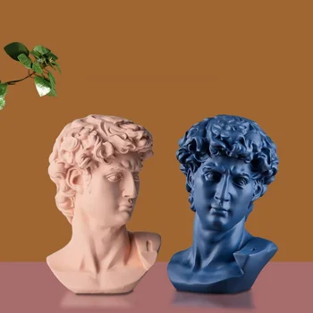 

Nordic David Head Portraits Arts Sculpture Michelangelo Buonarroti Figurine Resin Craft Creative Decorations For Home R3873