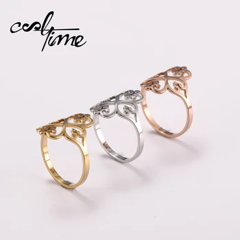 

COOLTIME Fashion Stainless Steel Pattern Hollow Blessing Ring Men and Women Banquet Engagement Gift 2019