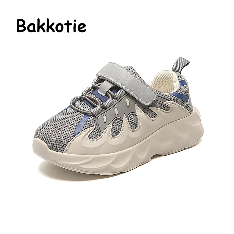 Bakkotie/Новинка года; детская обувь для бега; сезон осень; сетчатая Мягкая Повседневная Спортивная дышащая обувь для девочек; модные черные кроссовки