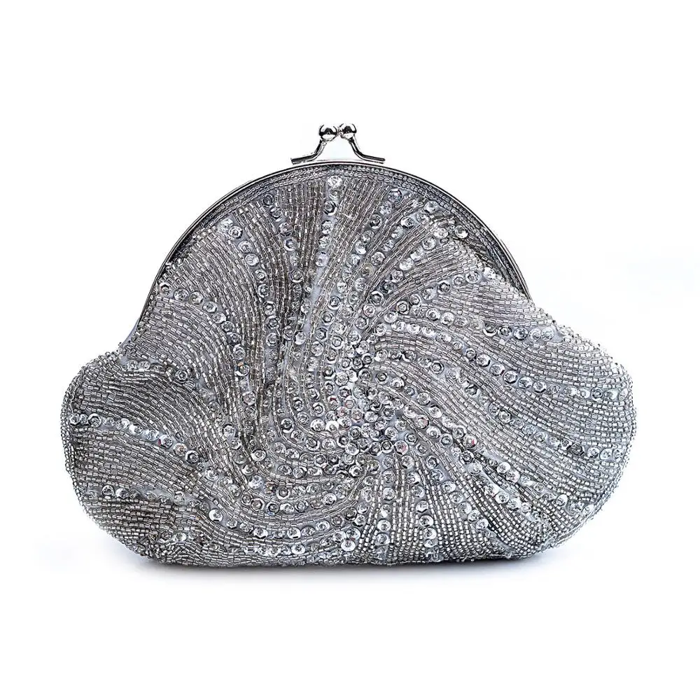 Brand Hand- embroidered Beaded Women Bags Lady Sequined Shoulder Bag Women Party Vintage Handbag Retro Cross body Bag Evening