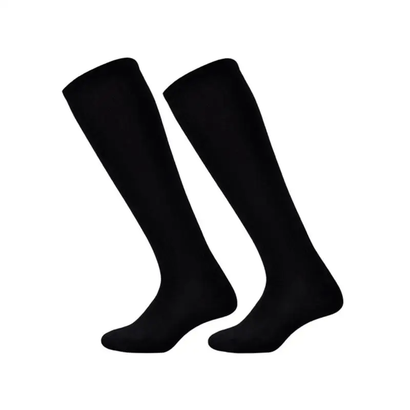 Мужская колено высокие футбольные гетры Хоккей для регби, спортивных носков чулки Футбол тренировочные носки - Цвет: black