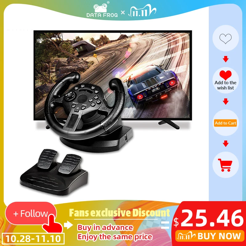

DATA FROG Game Racing Steering Wheel Vibration Joysticks For PS3 Steering Wheel Remote Controller Wheels Drive For PC