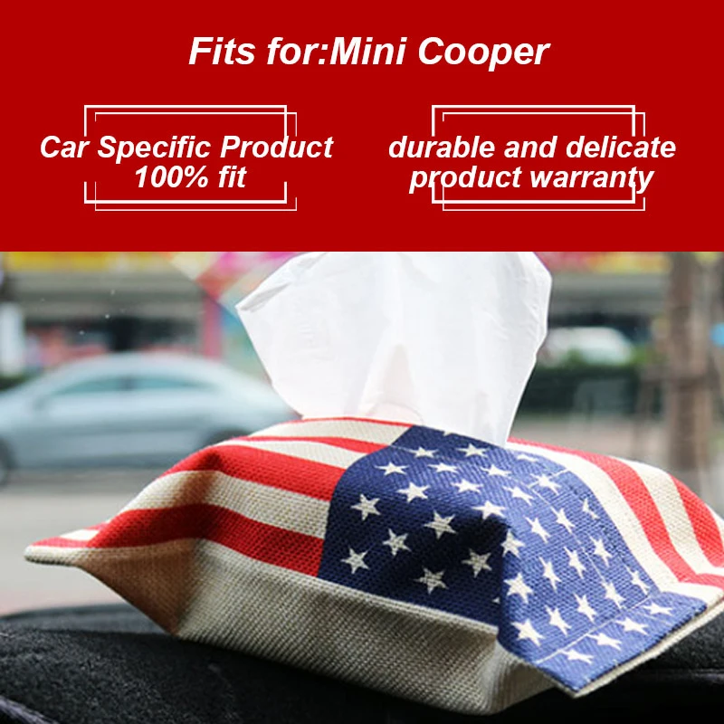 KJAUTOMAX для Mini Cooper, авто интерьер, Юнион Джек, из искусственной кожи, коробка для салфеток, сумка, посылка, подлокотник, коробка для хранения