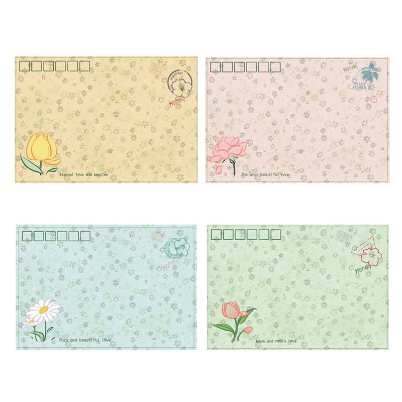 Sweet Lovely Heart Flower High Quality Language Envelope